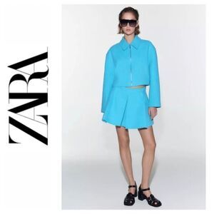 NWT Zara Blogger’s Favorite High Waisted Pleated Textured Skort, Size XS